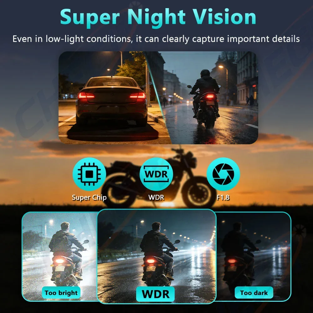 Motorcycle DVR 2K HD WiFi With - Compact Camera Mirrorless recension och pris