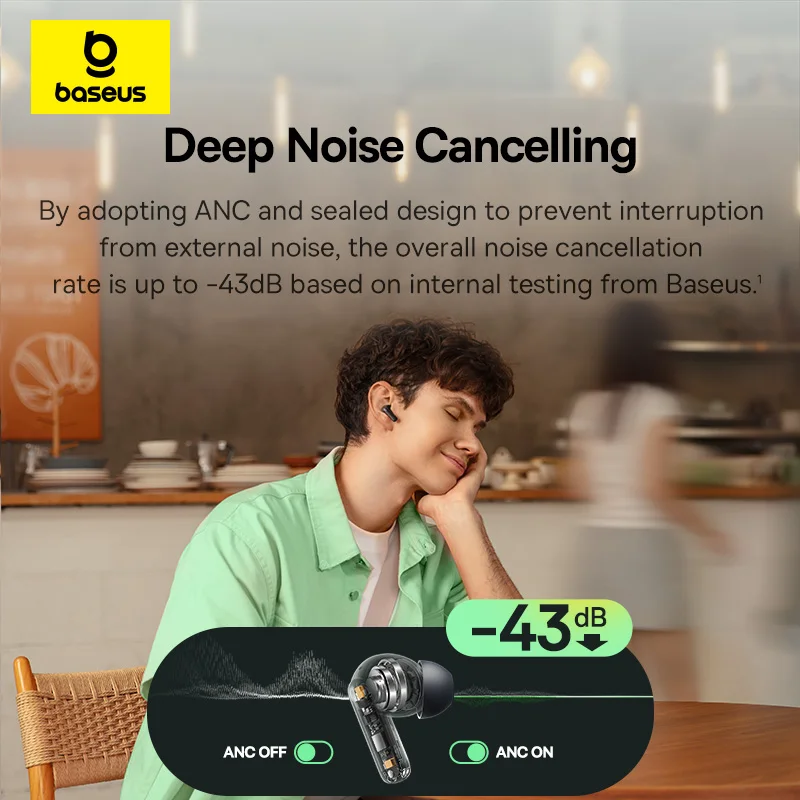 Baseus Bass EP10/BP1 NC -43dB  - Earbuds Anc Wireless recension och pris