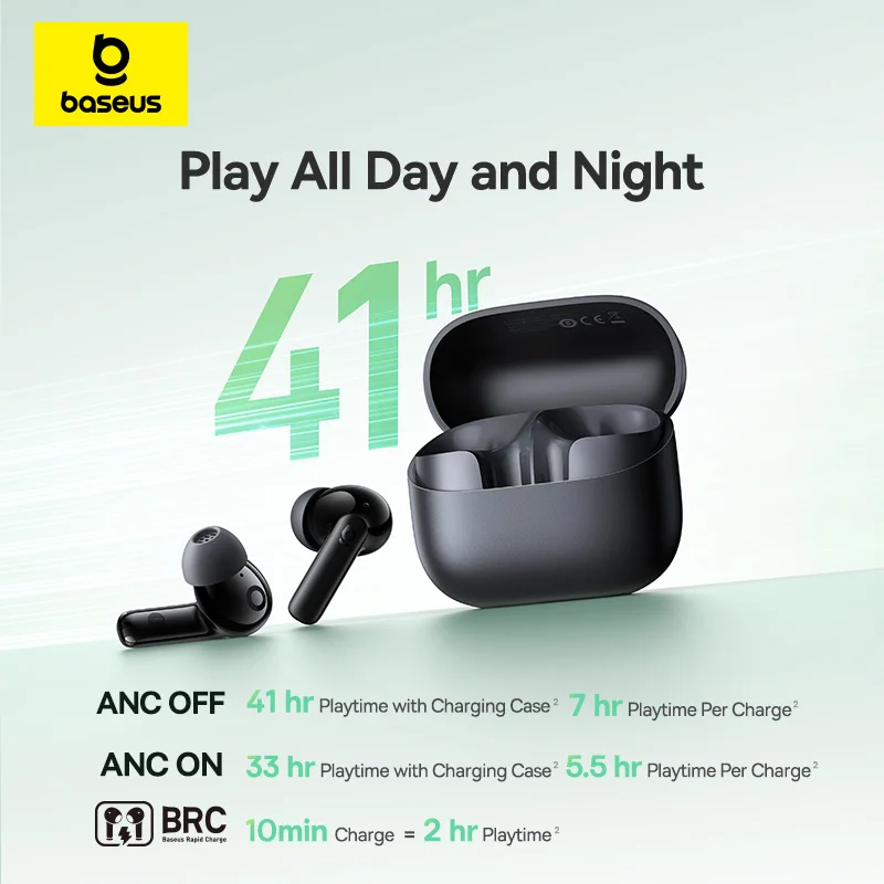 Baseus Bass EP10/BP1 NC -43dB  - Earbuds Anc Wireless recension och pris